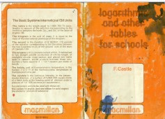 A copy of an historic document: Logarithms and Other Tables for Schools by F. Castle.  A touch of nostalgia for those of us of a certain age.